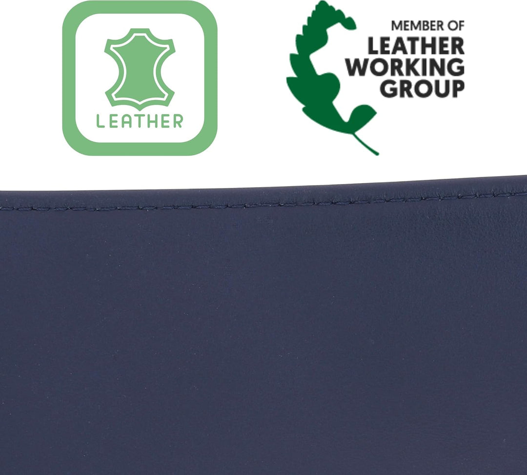 FASHIONGEN - Echtem Rindsleder Vollnarbenleder Obi Gürtel für Damen, Bindgürtel, CASSIANE S-M Blau M