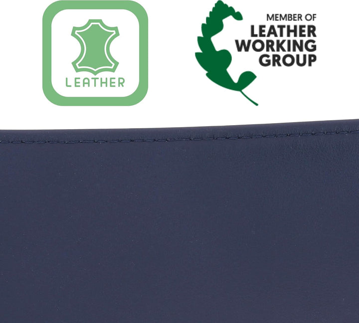 FASHIONGEN - Echtem Rindsleder Vollnarbenleder Obi Gürtel für Damen, Bindgürtel, CASSIANE S-M Blau M