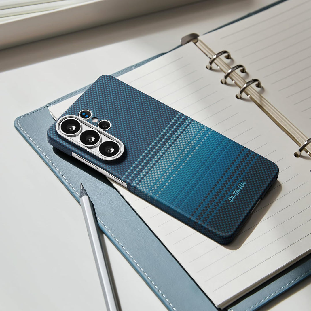pitaka Hülle für Samsung Galaxy S26 Ultra Magnetische Handyhülle aus Aramidfaser mit Aaron Button Sc