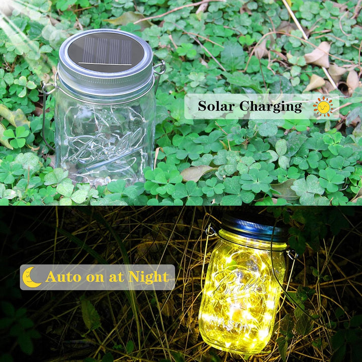 SUNACE 4 Stück Solarlampen- 30 LED Solar Laterne Hängend Solarlampions Wetterfest Lichterkette Ausse