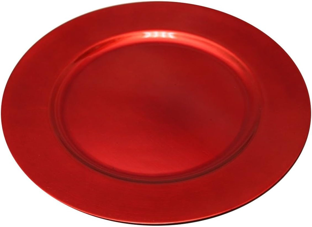 Platzteller Dekoteller Ø 33 cm rot Set in wiederverwendbarem Kunststoff