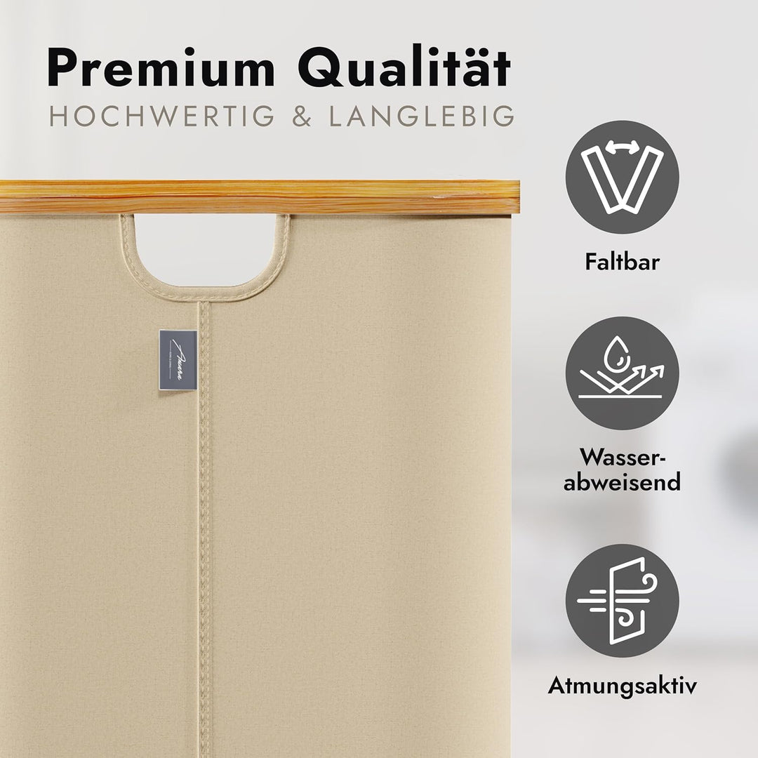 Amara Home & Living - 155 L Wäschekorb mit Deckel - Extra stabiler Wäschekorb-Wäschesammler-Aufbewah