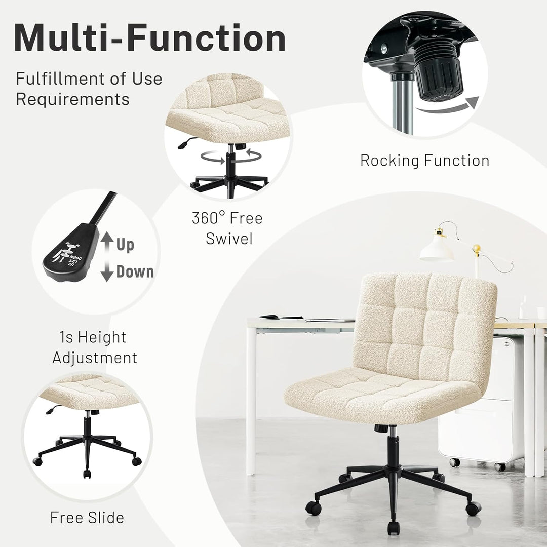 Hellove Bürostuhl Schreibtischstuhl mit breiter Sitzfläche, Ergonomischer Schneidersitz Stuhl ohne A