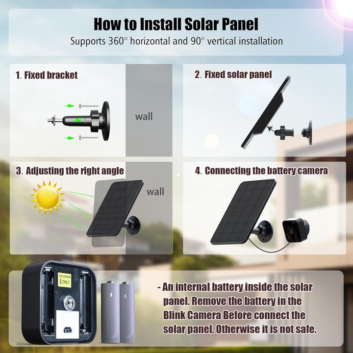 2 Pack Solarpanel für Blink Kamera Outdoor,4W Blink Kamera Solarpanel kompatibel mit Blink Outdoor,B
