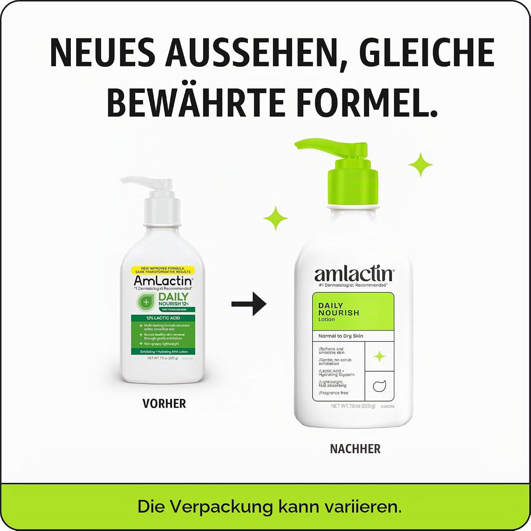 AmLactin Feuchtigkeitsspendende Körperlotion, 2 Stück, 224 ml, parabenfrei
