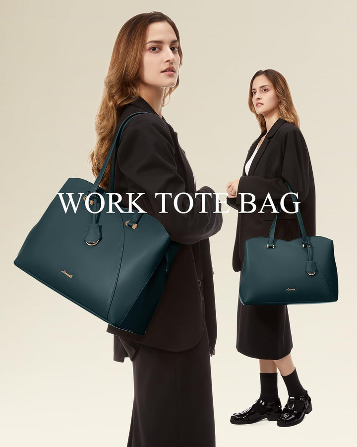 LOVEVOOK Shopper Damen Gross, 15,6 Zoll Laptoptasche Handtasche Arbeitstasche Bürotasche, PU Leder H