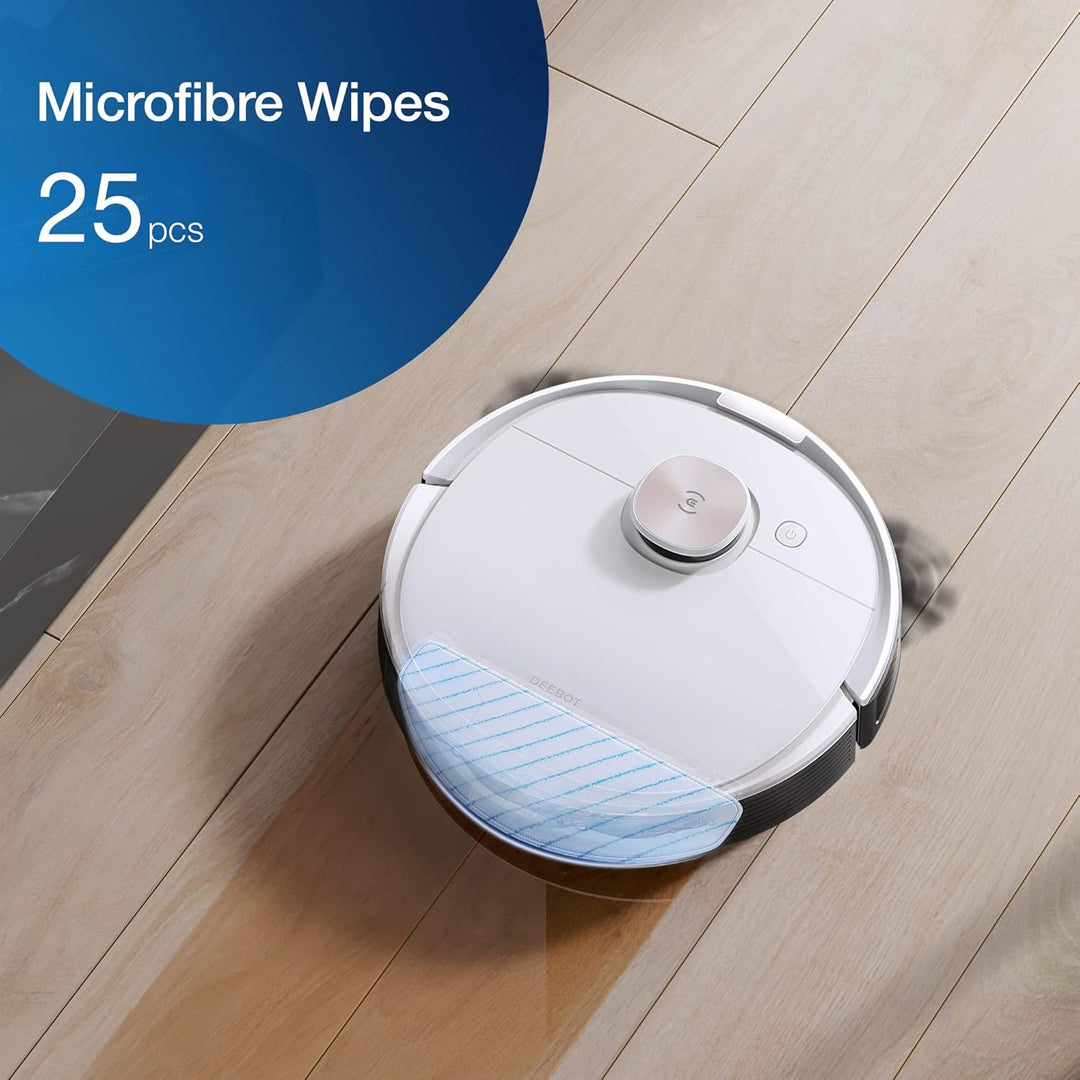ECOVACS Mikrofaser Wischtücher (Einweg), 25 Stück – Original Zubehör für N8, T8 und T9 Serie Saugrob