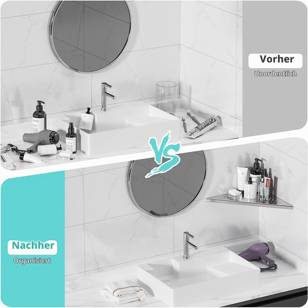 Neodrain Eckablage Duschablage Edelstahl Duschregal Eingebaute Duschkorb für Badezimmer Shampoo Halt