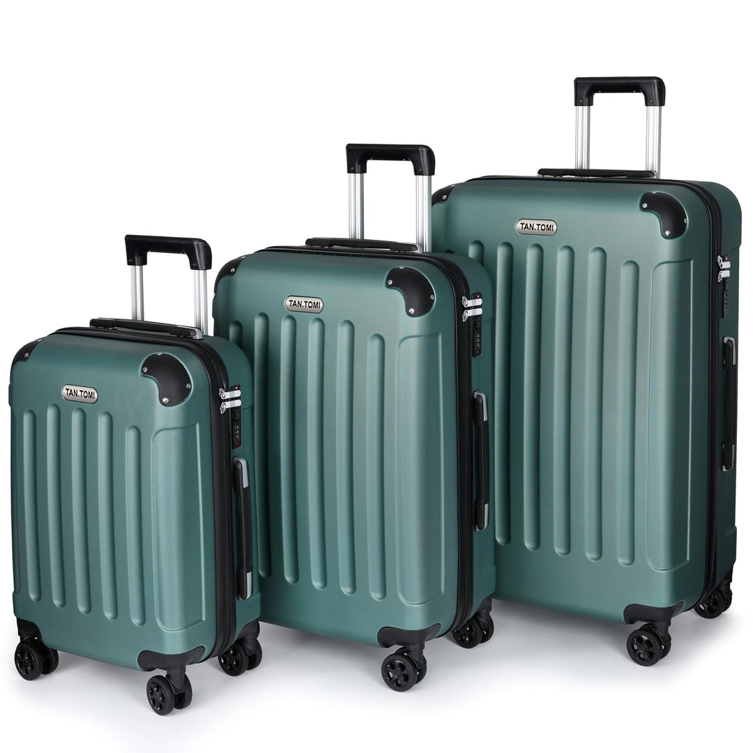 TANTOMI Kofferset 3-teilig, ABS Hartschalenkoffer Set, Reisekoffer Set mit Rollen, Gepäck-Sets (20/2