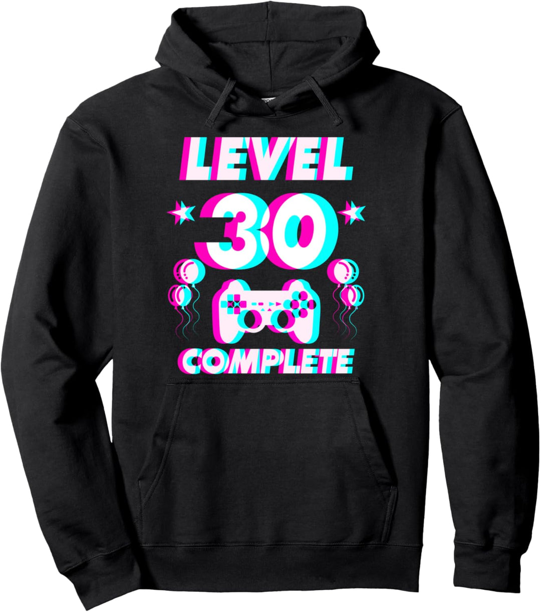Level 30 Complete 30. Geburtstag - Zocker Gaming Vaporwave Pullover Hoodie