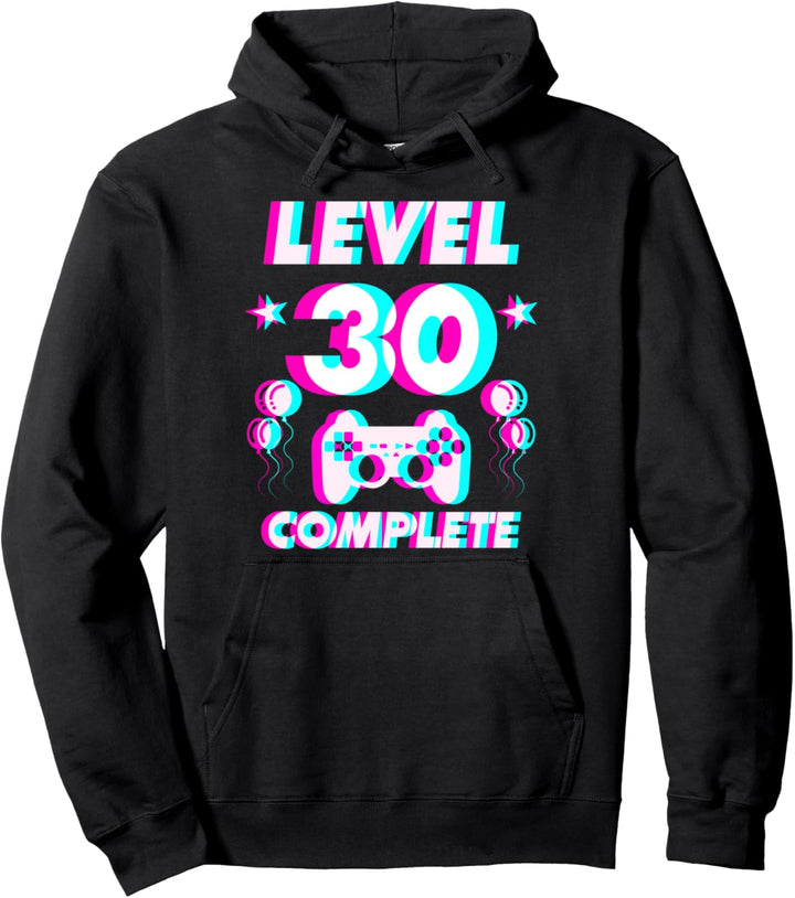 Level 30 Complete 30. Geburtstag - Zocker Gaming Vaporwave Pullover Hoodie