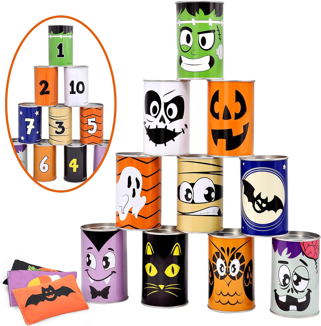 JOYIN Halloween Karneval Dosenwerfen Spiele für Kinder und Erwachsene mit Wurfsäckchen, Süsses oder