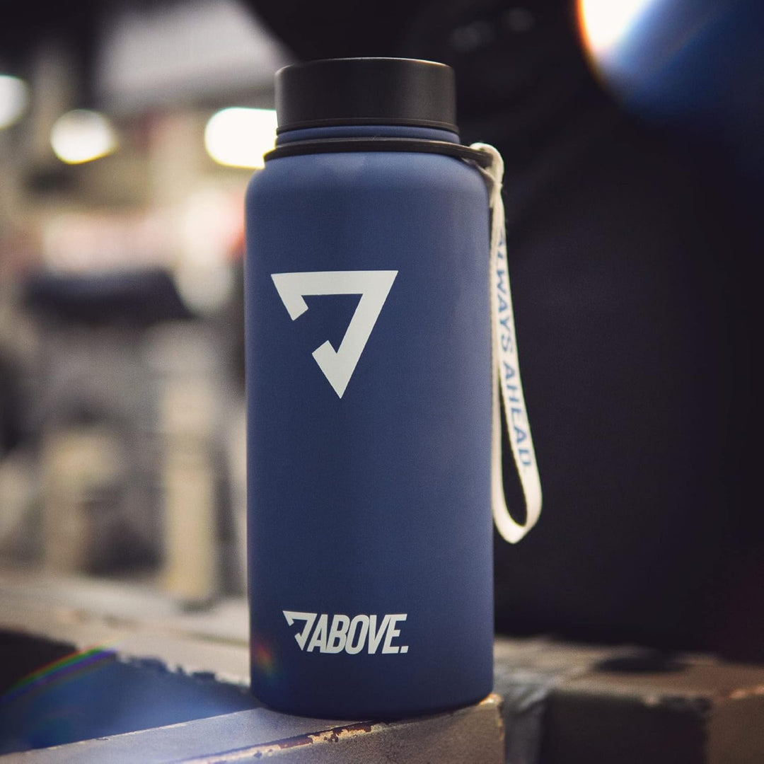 ABOVE. Trinkflasche Edelstahl 1L I Gratis Trinkverschluss I BPA-FREI I Thermosflasche hält bis zu 12