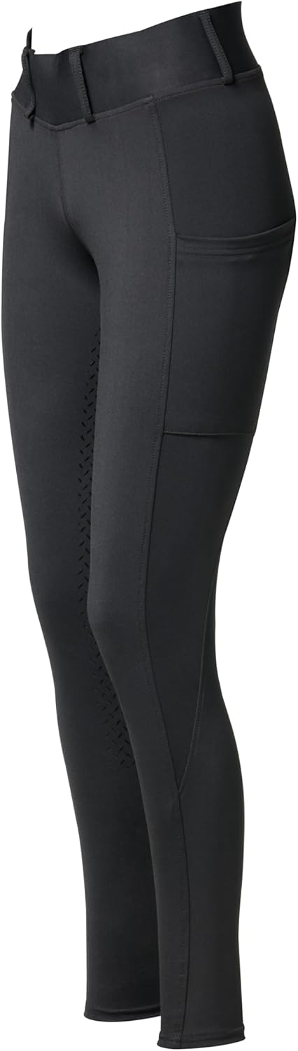 PFIFF 103100 Damen Reitleggings „Selina“ mit Handytasche L Schwarz, L Schwarz