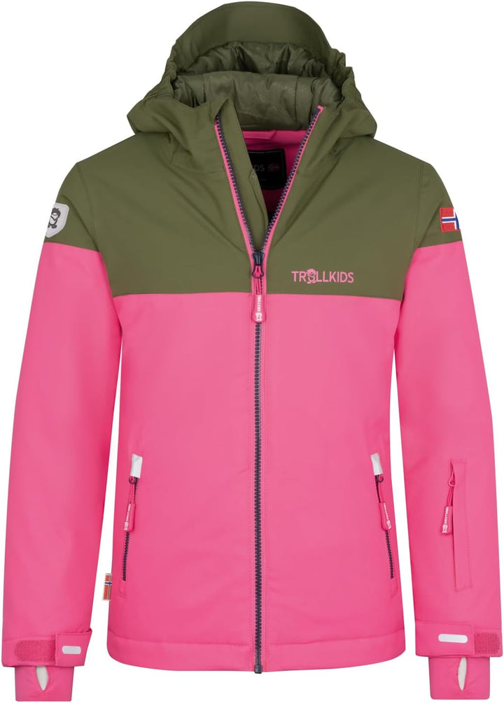 Trollkids Hallingdal Mädchen Skijacke 164 Dunkle Olive/Hellmagenta/Marine, 164 Dunkle Olive/Hellmage