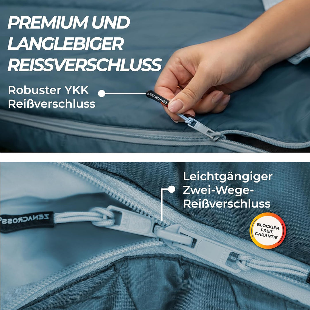 Schlafsack Erwachsene - Sommerschlafsack Kleines Packmass & Ultraleicht - Mumienschlafsack für Campi