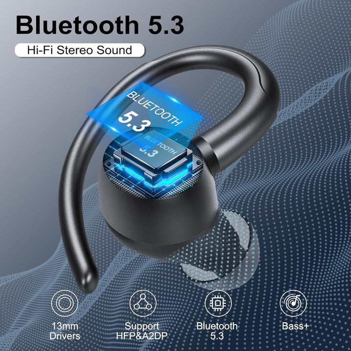 Csasan Bluetooth Kopfhörer Sport, in Ear Kopfhörer Kabellos Bluetooth 5.3 mit Ohrbügel, Hi-Fi Stereo