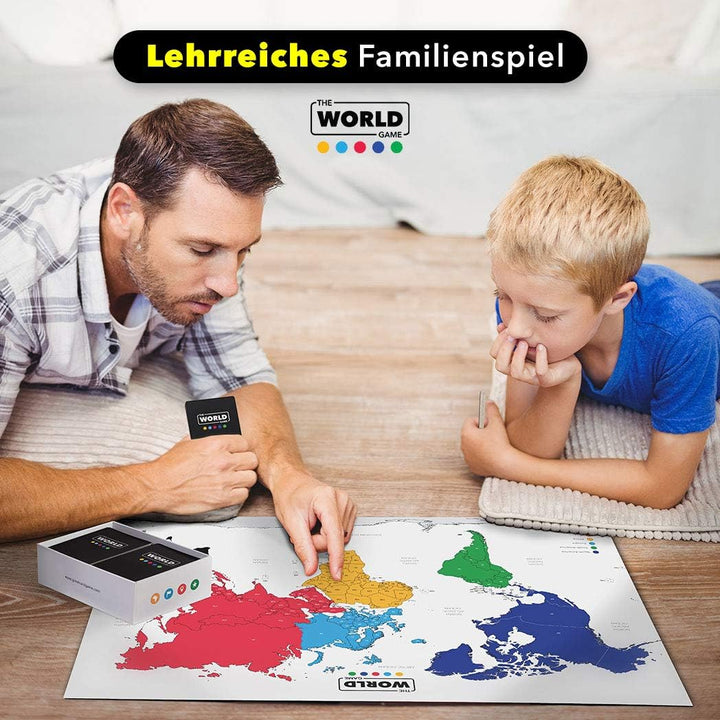 The World Game - Geographie Kartenspiel - Lernspiel für Kinder, Familie und Erwachsene - Welt Bretts