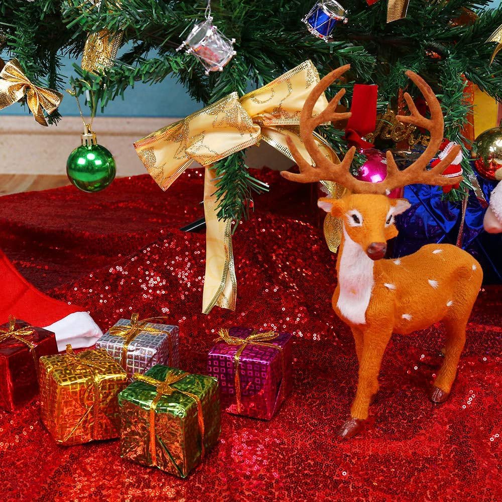 Micoden Weihnachtsbaum Decke,76CM Luxus Baumrock Glitzer Pailletten Weihnachtsbaum Rock Matte Doppel