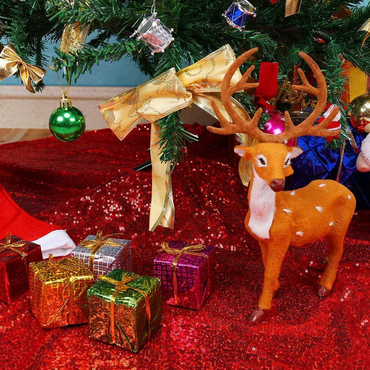Micoden Weihnachtsbaum Decke,76CM Luxus Baumrock Glitzer Pailletten Weihnachtsbaum Rock Matte Doppel