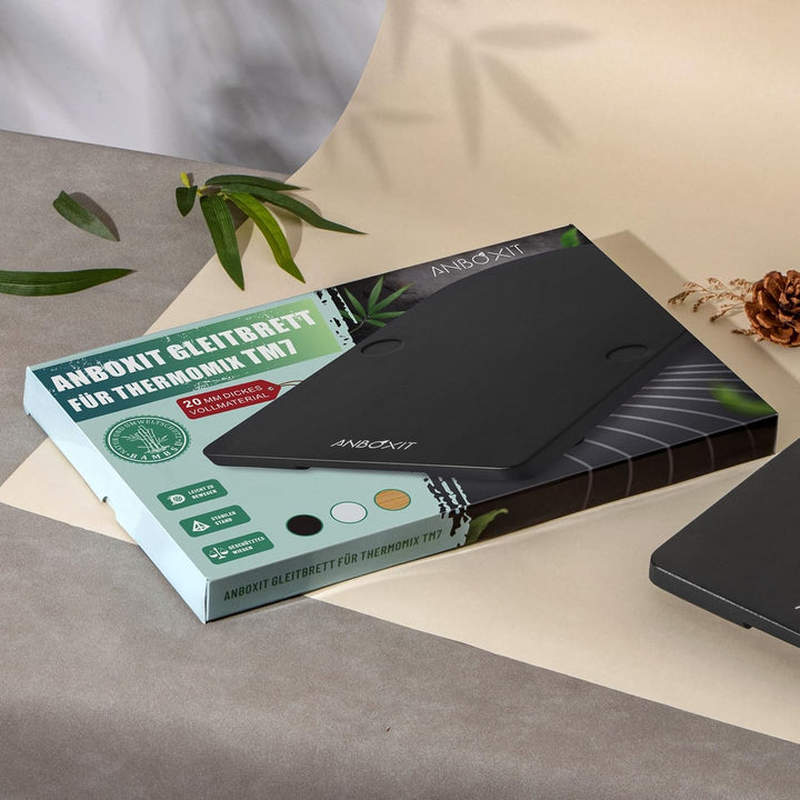 Gleitbrett TM7 für Thermomix, Brett für Thermomix mit Rollen, Leicht Gleitendes Bambus Rollbrett/Sli