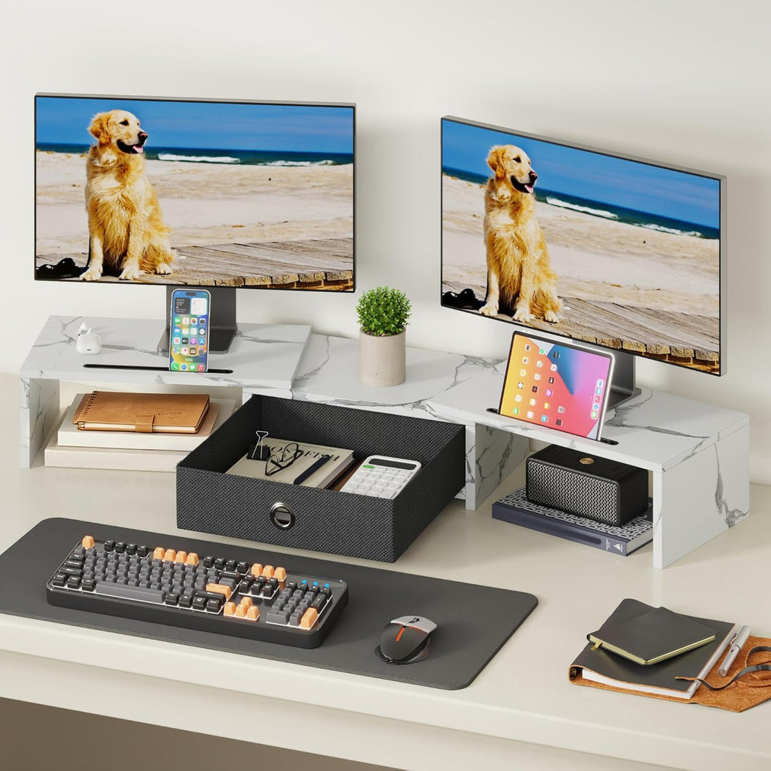 Monitor ErhöHung Schreibtisch, Monitorständer mit Schublade BildschirmerhöHung 2 Monitore Monitor St