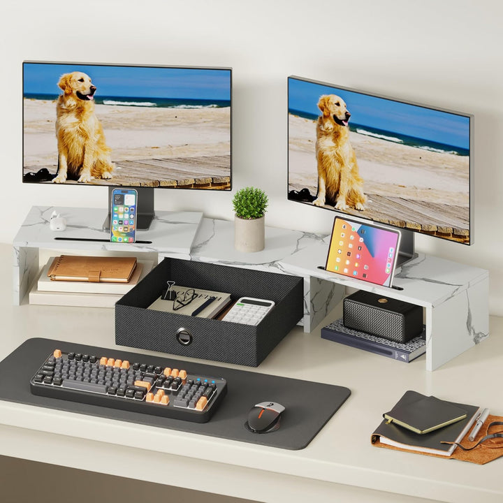 Monitor ErhöHung Schreibtisch, Monitorständer mit Schublade BildschirmerhöHung 2 Monitore Monitor St