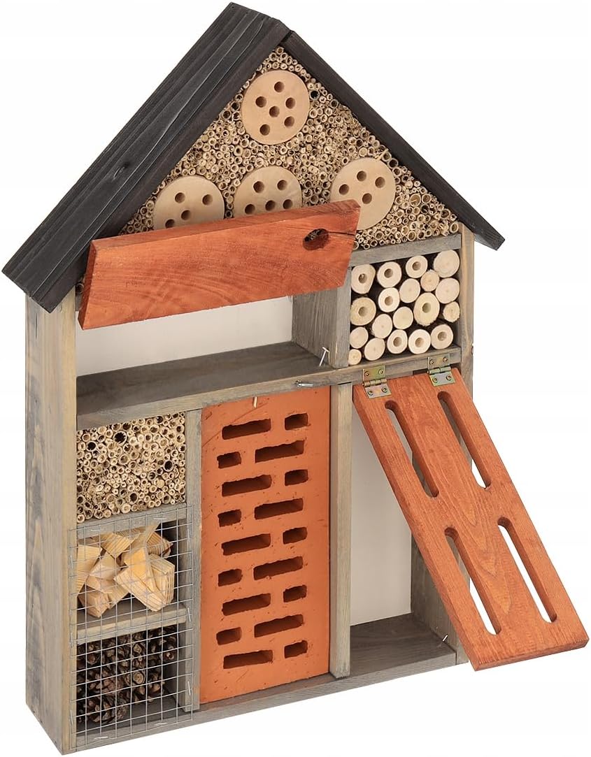 MAZUR Insektenhotel Gross aus Holz |Insektenhaus | Nisthilfe und Schutz | Nützlinge | Naturbelassene