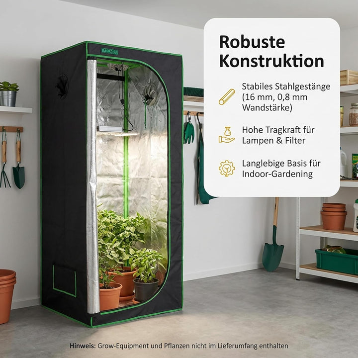 Easy Act Dark Box Growzelt 60x60x180 cm, lichtdichte Indoor-Growbox mit stabilem Gestänge und hochwe