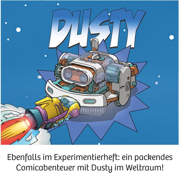 KOSMOS 621322 Dusty - Dein saugstarker Robo-Helfer, Staubsaugerroboter für Kinder, Experimentierkast