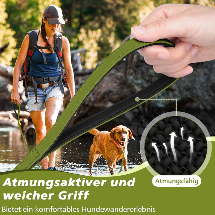 X XBEN Wasserdicht Schleppleine für Hunde, 30M Gummierte Schleppleine mit Abschliessbarer Karabine,
