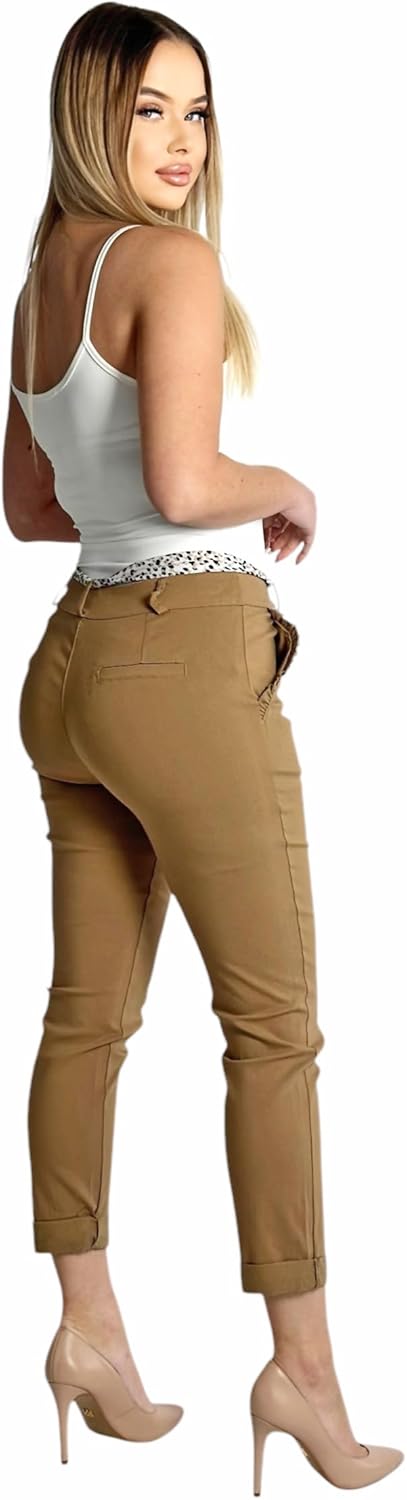 Mississhop Female Damen Stretch Klassische Chino Hose S Braun, S Braun