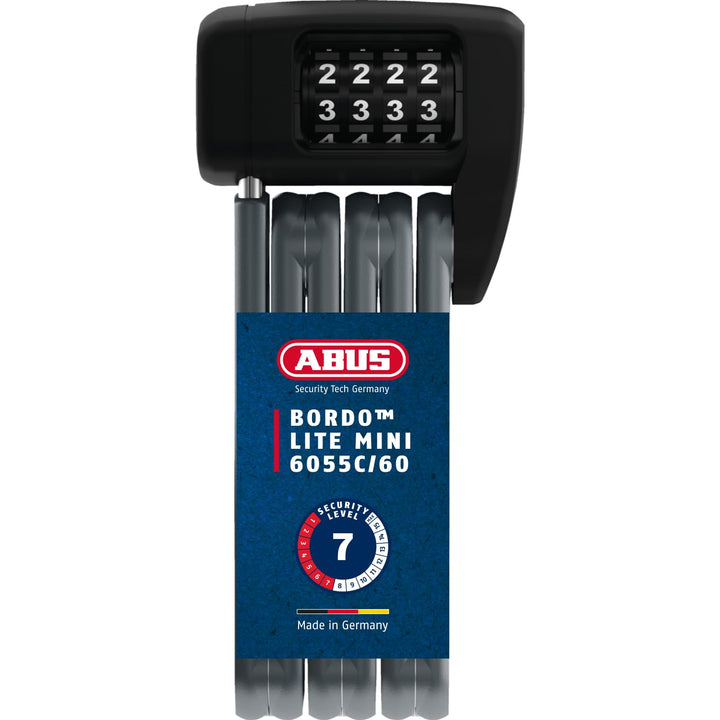 ABUS Faltschloss Bordo Lite 6055C SH - mit Halterung und Zahlencode - Extra-leichtes Zahlenschloss a