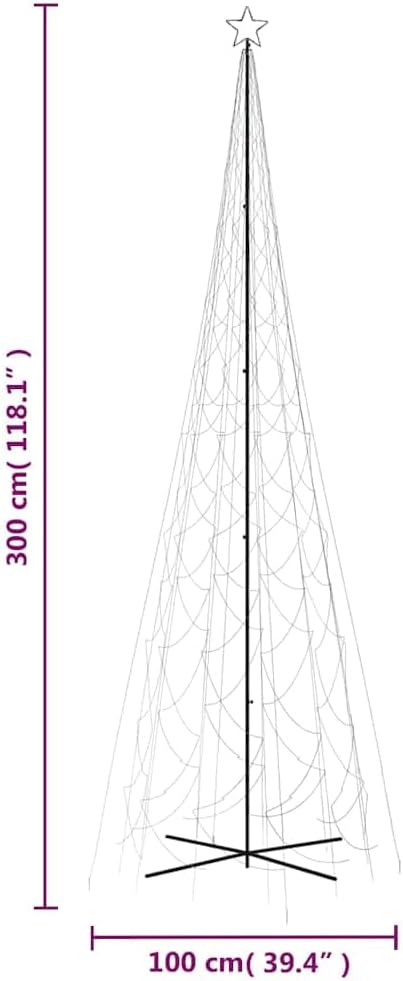 vidaXL LED Weihnachtsbaum Kegelform Tannenbaum Lichterbaum Weihnachtsdeko Stern Beleuchtung Aussen B