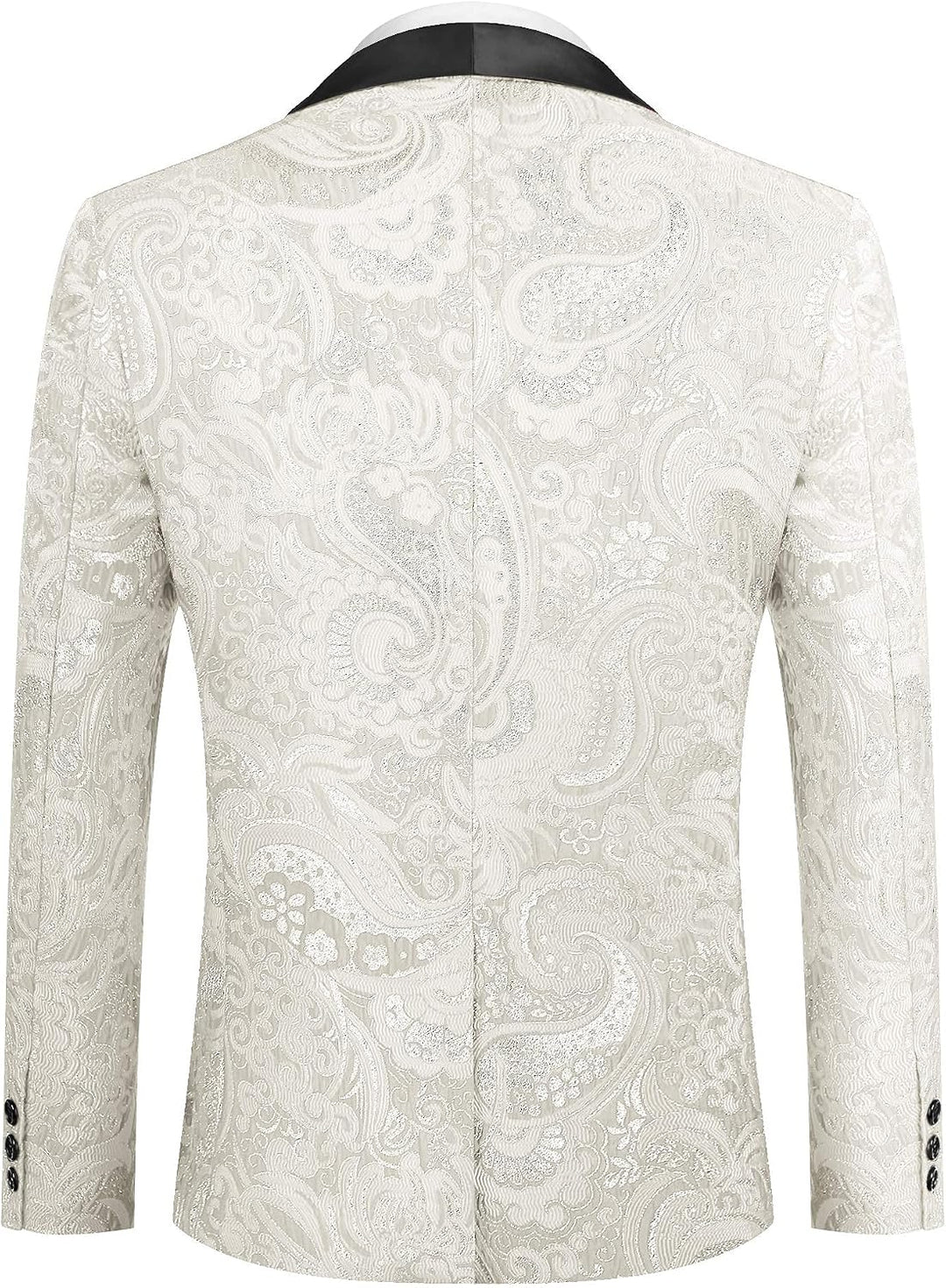COOFANDY Smokingjacke für Herren, Blumenmuster, luxuriös, Bestickt, Hochzeit, Blazer, Kleid für Part
