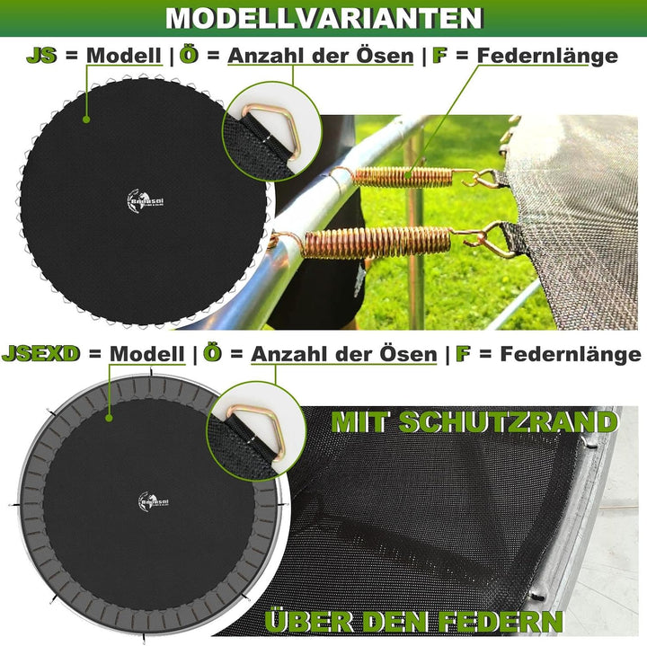 Baunsal® Trampolin Sprungtuch Ø 183 185 244 250 275 277 300 305 366 370 335 337 396 400 427 430 457