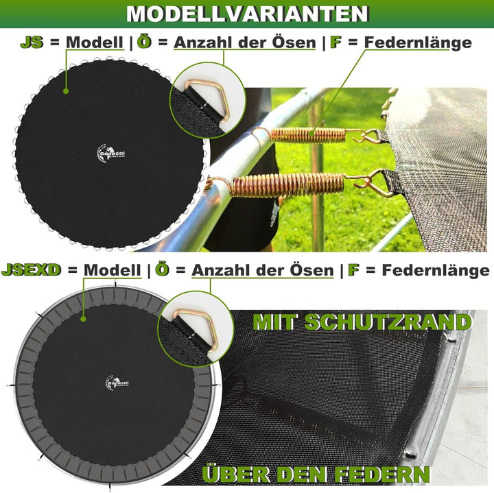Baunsal® Trampolin Sprungtuch Ø 183 185 244 250 275 277 300 305 366 370 335 337 396 400 427 430 457