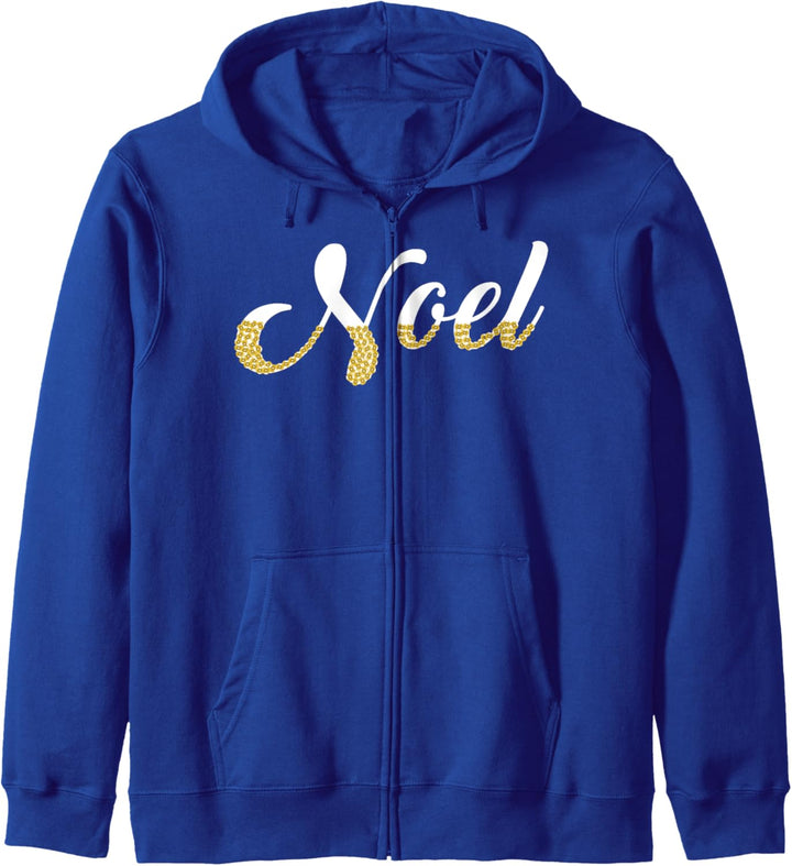 Noel With Gold Sequin Design Christmas Kapuzenjacke