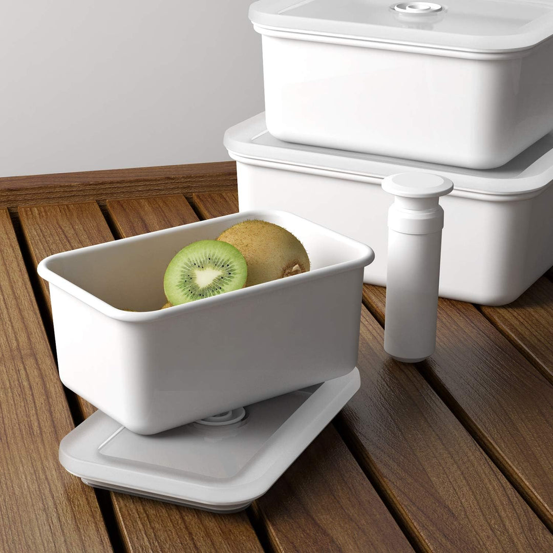 HoneyWare | Vakuum Emaille Frischhaltedose, M hoch, 1,12L, VD-DM.W, M Hoch