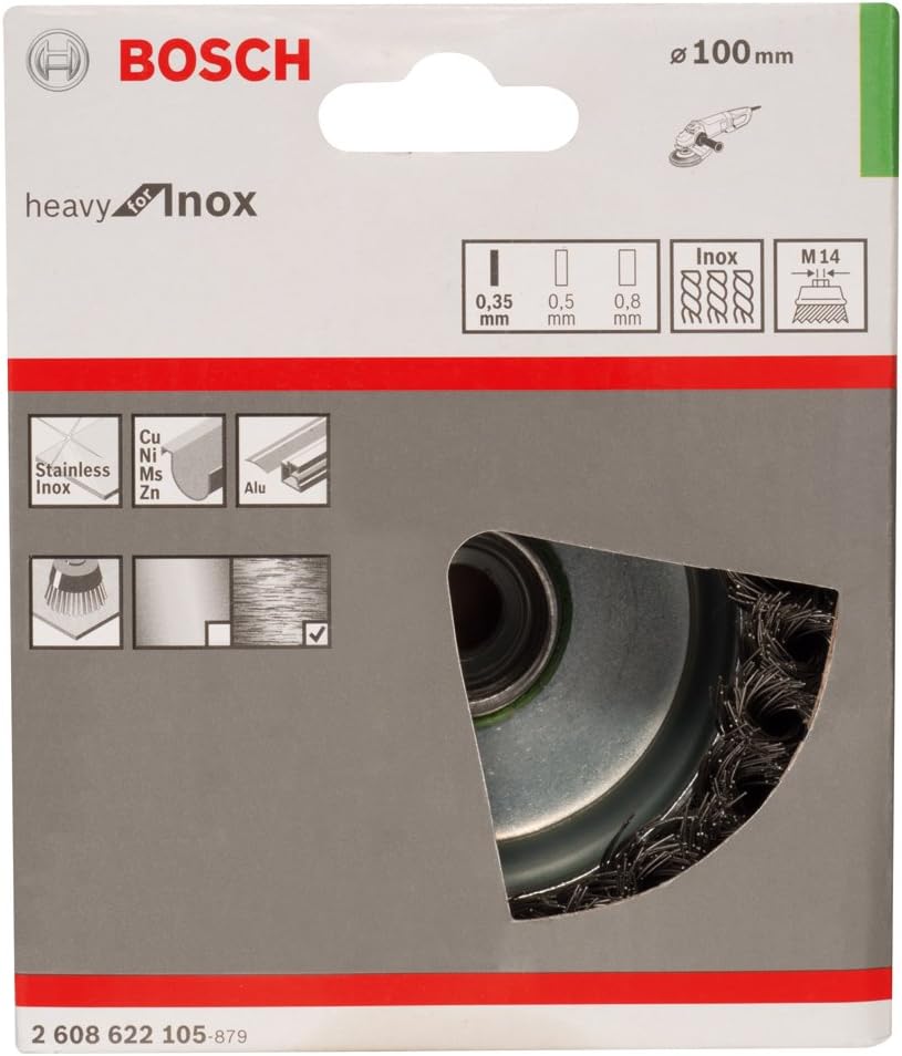 1 Topfb. M14 100mm,gez. 0.35mm INOX Topf Ø 100 mm, Topf Ø 100 mm