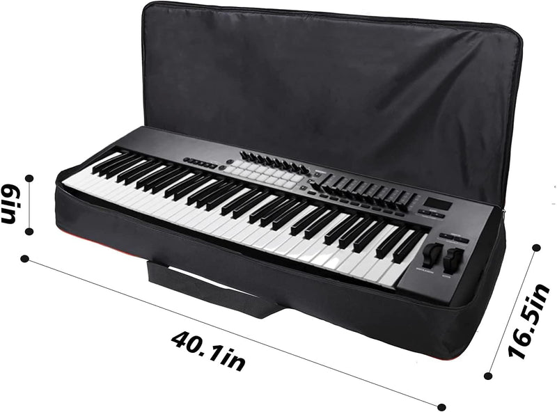 QEES Keyboard-Tasche für 61 Noten, für E-Klaviere, 600D Oxford-Stoff mit 10 mm Startseite, Gigbag (s