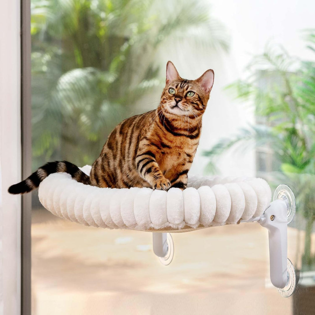 GUUSII HOME Katzen Fensterliege Faltbar Katzenbett Fenster Katzenliege Fensterbank Hängematte 4 Saug
