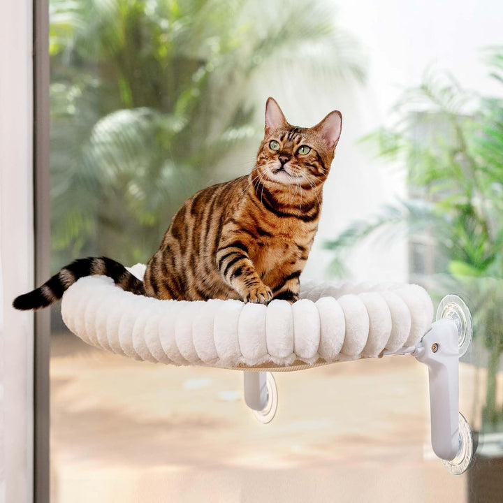 GUUSII HOME Katzen Fensterliege Faltbar Katzenbett Fenster Katzenliege Fensterbank Hängematte 4 Saug