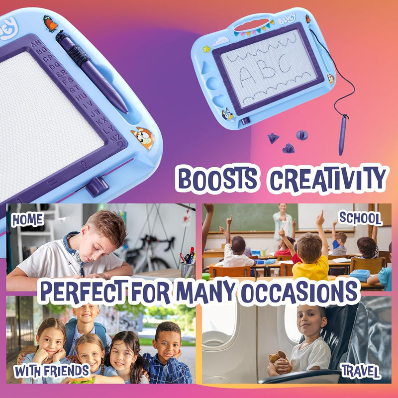 BlueY Magnettafel Kinder - Kreativer Spass mit Stempeln und Stift - Für Kinder ab 3 Jahren - Kinder