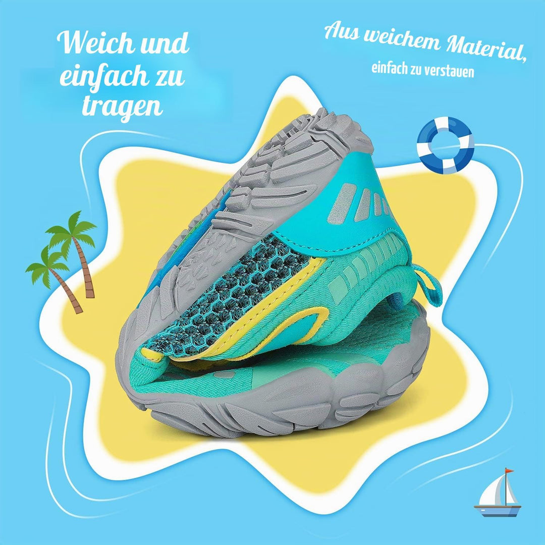 SAGUARO Kinder Barfussschuhe Schnell Trocknend Badeschuhe,24-36 EU 25 EU Grün Gelb, 25 EU Grün Gelb