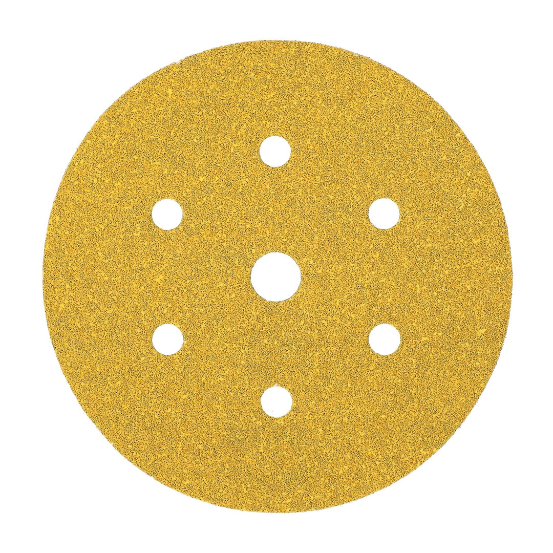 Mirka Gold Universal-Schleifpapier Ø 150mm Klett 7-Loch, Korn P60, 50 Stk / Zum Schleifen von Gips,