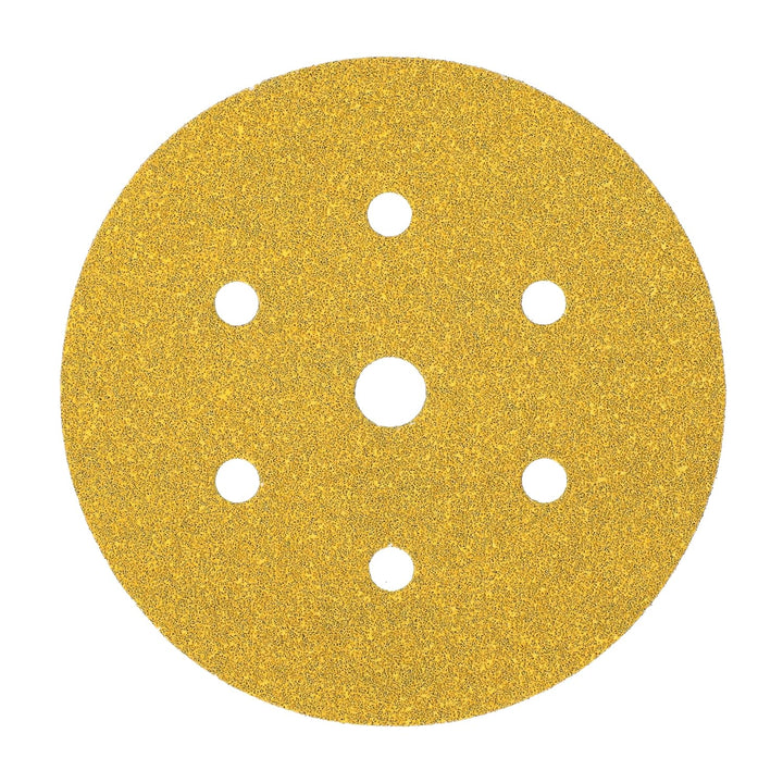 Mirka Gold Universal-Schleifpapier Ø 150mm Klett 7-Loch, Korn P60, 50 Stk / Zum Schleifen von Gips,