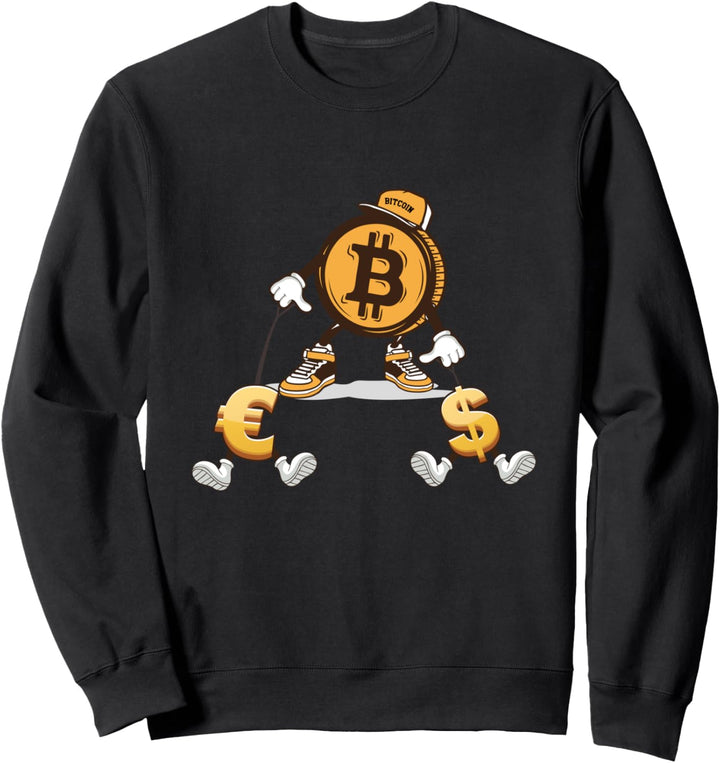 Bitcoin Dollar Euro Hund Leine Coin Kryptowährung Wallet Sweatshirt