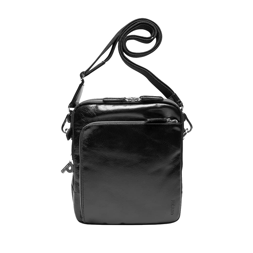 Picard Herren Schultertasche BUDDY aus Wasserbüffelleder Klein | mit Reissverschluss | Schultertasch
