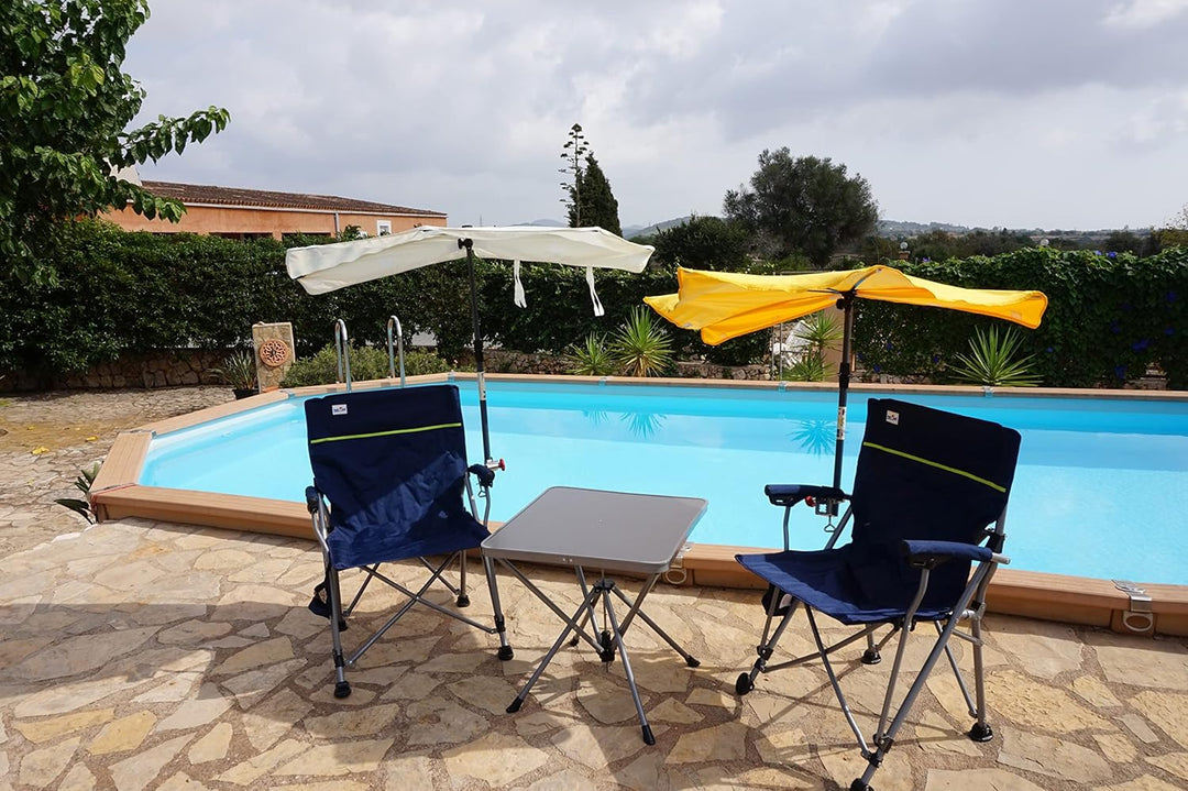 Mit Fächerschirm WEIS + GELB - Camping Reise -Set Holly&